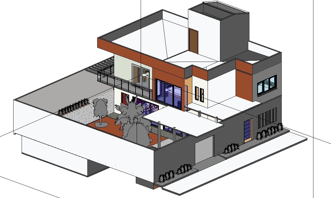 Kleines modernes Haus mit Innenarchitektur
