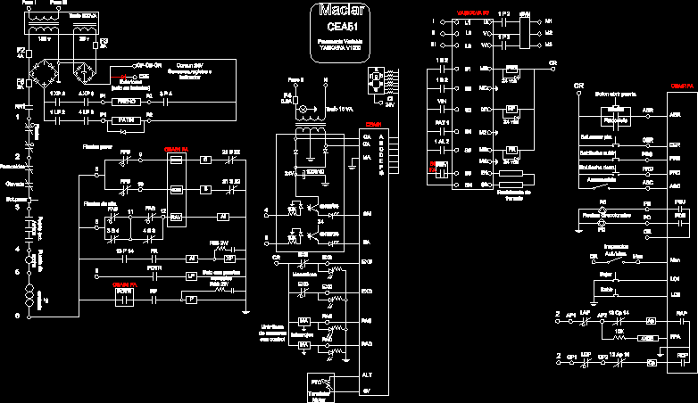 Elektrischer Schaltplan des Aufzugs mit Frequenzumrichter
