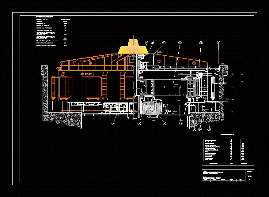 Plan für einen hydraulischen Turbinengenerator