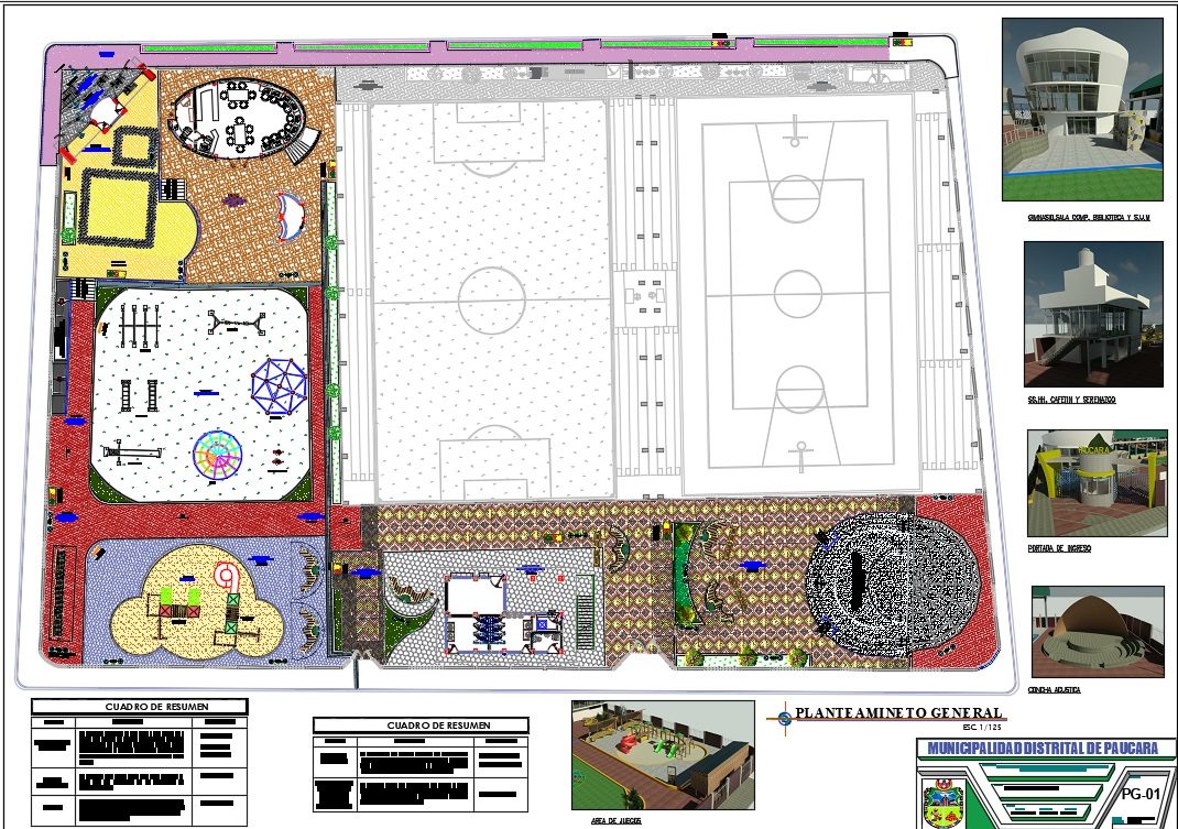 Pläne eines Sportzentrums