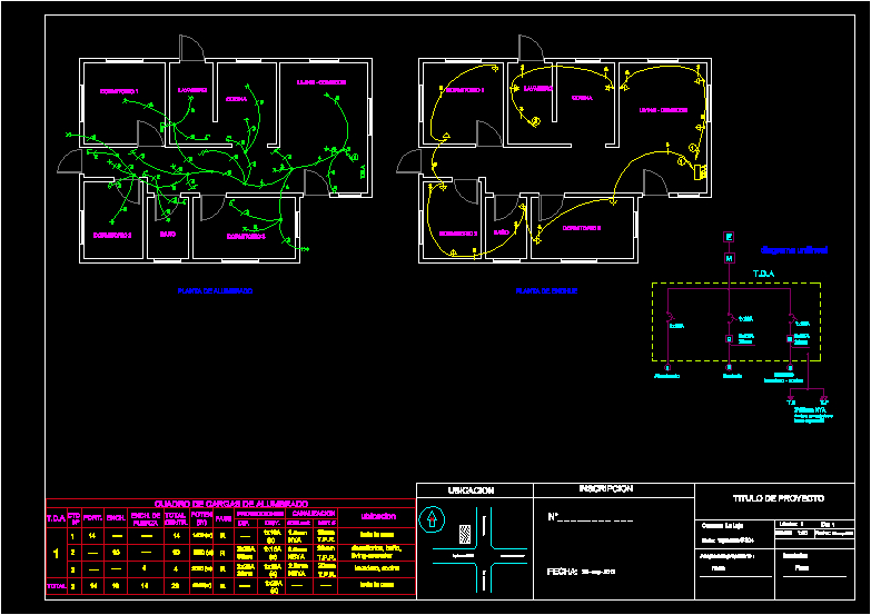 Electrical project for a house of 70 m2