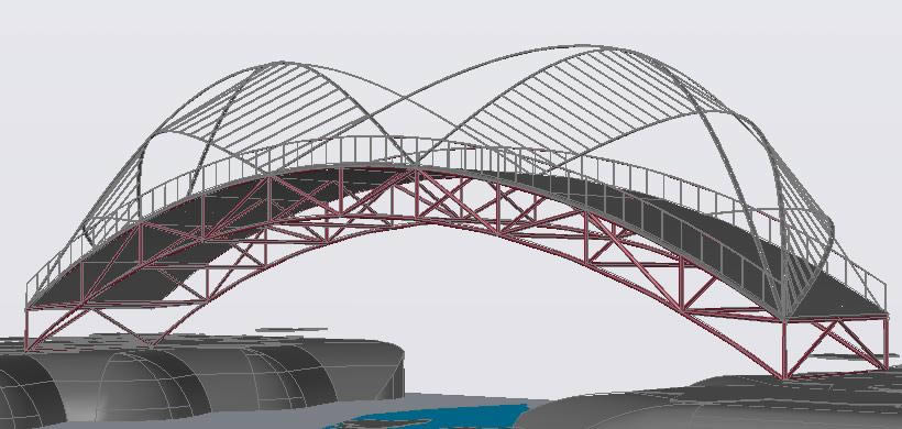 Modell einer 3D-Brücke