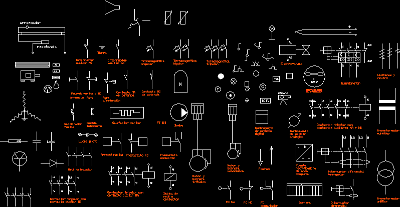 Simbolos Electricos Norma Iram En AutoCAD | Librería CAD