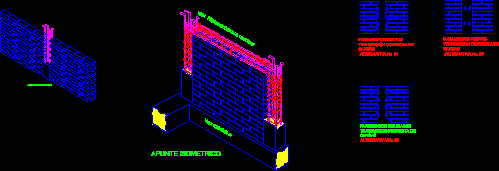 Confinement columns and beams in isometric walls