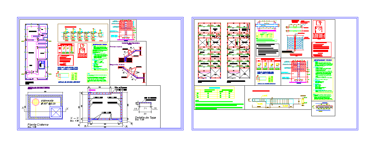 Plans of single-family housing structures in Piura.