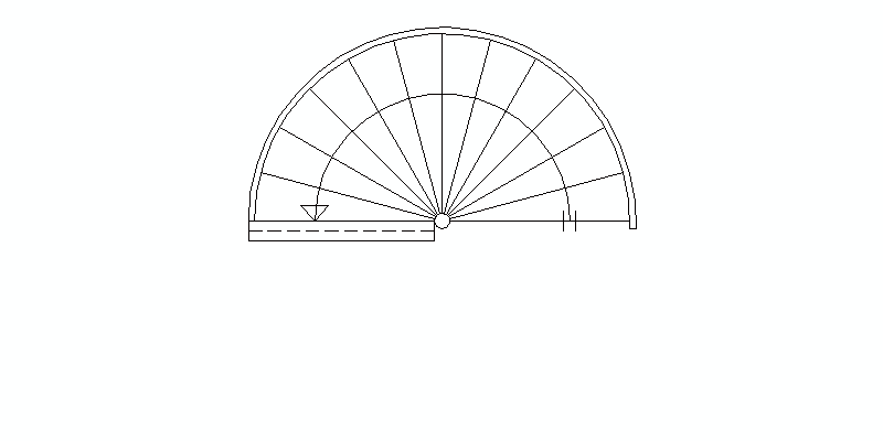 Escalier semi-circulaire avec 13 contremarches