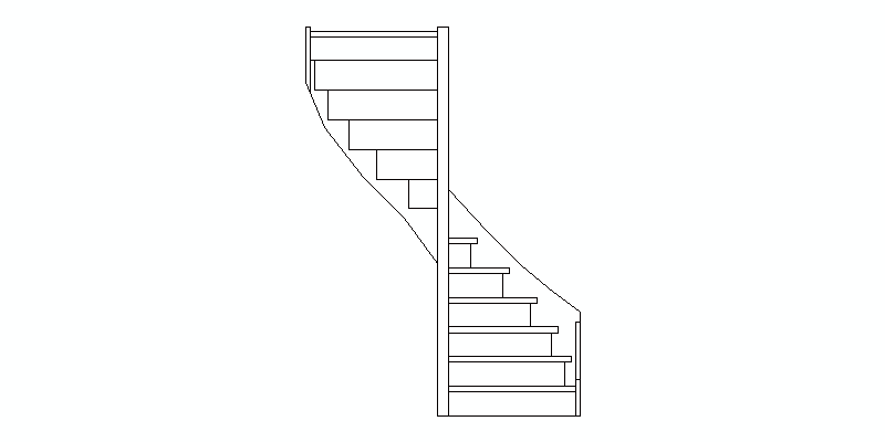 Escalier hélicoïdal en élévation