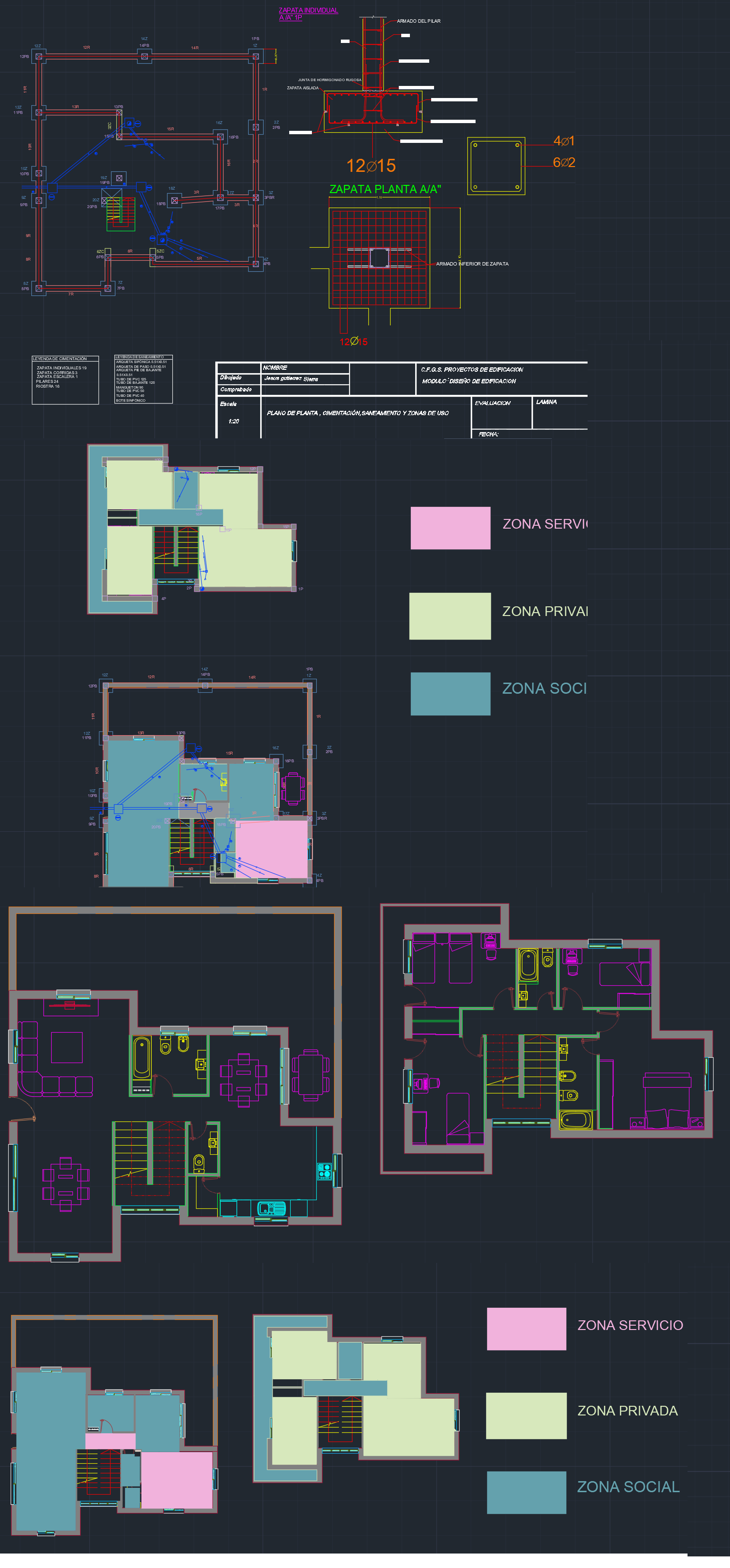 Casa de dois andares, com vários planos